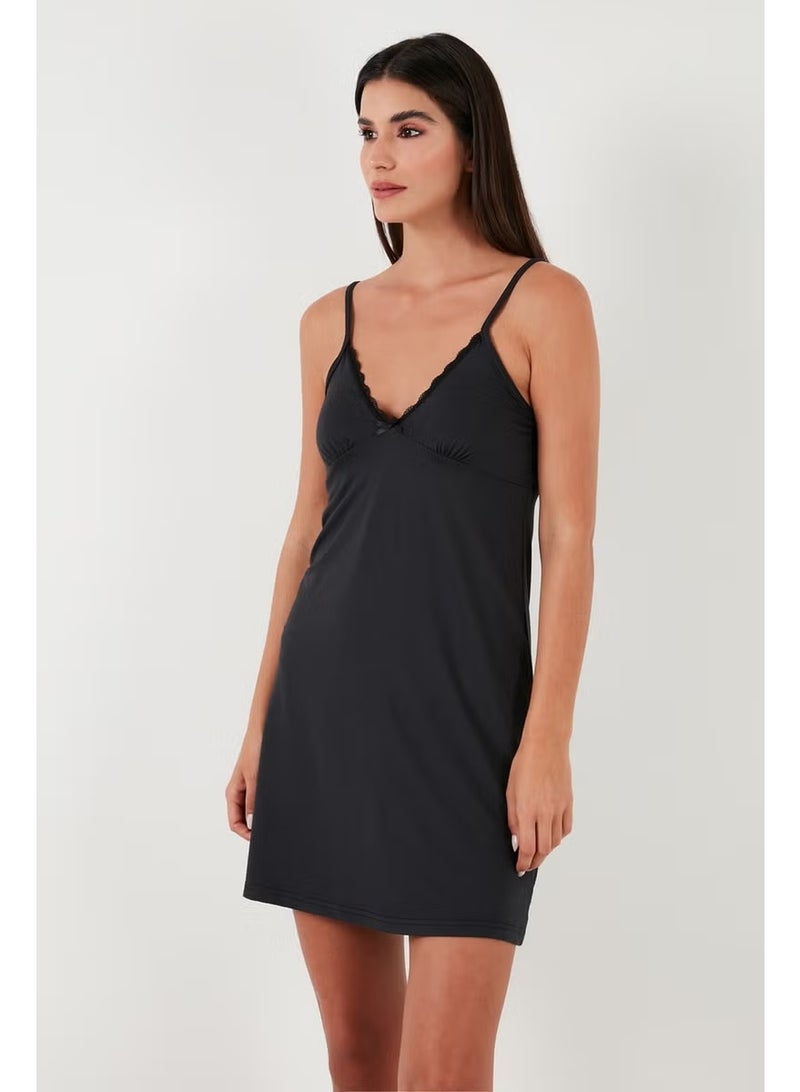 Lela Regular Fit Mini Nightgown Pajama Set with Rope Strap Dressing Gown Women's Pajama Set 65730202 - Image 3